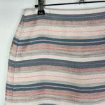 Loft Ann Taylor  Pink & Blue Metallic Stripe Mini Pencil Skirt 10 Photo 3