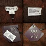 Ava & Viv NWT Brown Animal Print Crewneck Pull Over Sweater Photo 10