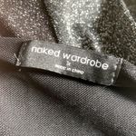 Naked Wardrobe  Colorblock Glow Off Black Silver Sparkle Cut Out Dress Photo 5