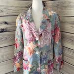Vintage 80s / 90s Colorful Floral Boxy Fit Blazer Jacket Multi Size M Photo 0
