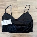 ZARA  Black Velvet Crop Top/bralette Size Small NWT Photo 1