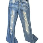 Hydraulic Sophie Womens Blue Distressed Mid Rise Ankle Skinny Jeans Size 3 Photo 1