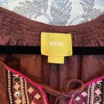 Anthropologie  Maeve Chocolate Brown embroidered Cotton tunic dress sz 12 Photo 5