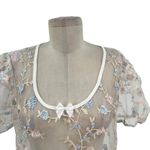Dolls Kill Sugar Thrillz Forbidden Garden Dress Embroidered Floral Sheer Medium Photo 2