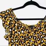 Who What Wear Mustard Yellow Leopard Print Ruffle Maxi Dress Photo 1