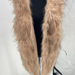 Eyeshadow Sweater Vest Women's XL Peach Faux Fur Open Front Chunky Knit Bag2 Photo 0