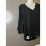 Hippie Rose  Shirt Womens Medium Black V-Neck 3/4 Sleeve High-Low Hem HT-0226M Photo 1