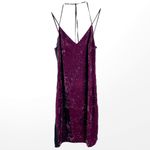 Splendid  Purple Black VNeck Crushed Velvet Cami Dress Photo 14