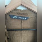 ZARA  brown safari animal novelty midi dress button M Photo 4