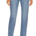 Free People NWT x Care FP A New Day Mid Rise Straight Leg Jean In ISLA Blue Photo 0
