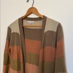 See and Be Seen Striped Multicolor Colorblock Cardigan Sweater Duster Orange Size M Photo 3