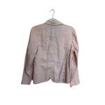 J.Jill Love Linen Blazer Jacket Single Button Unlined‎ Summer Size Large Petite Pink Photo 4