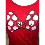 Disney  Parks Minnie Embellished Bow Red Tank Top Photo 2