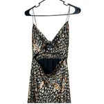 VICI Tie Front Cutout Midi Dress Modern Geometric Cheetah Print Size Small Photo 1