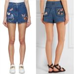 Valentino Jamaica Butterfly Denim Shorts Blue Medium Wash Size‎ 24 NWT Photo 1