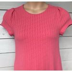 Anthropologie Maeve Women Coral Shift Dress Stretch Crew Neck Textured Design M Photo 2