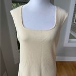 Jones New York  Butter Yellow Ribbed Square Neck Sleeveless Knit Top Size XL New Photo 3