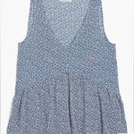 J. Crew Mercantile V Neck Floral Top With Empire Waist Navy White Pink Size M Blue Size M Photo 0