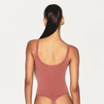 SKIMS Cotton Jersey Scoop Neck Bodysuit in Redwood, Size XXS Photo 3