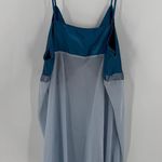 Cacique  Blue Colorblock Sheer Satin Chiffon Slip Plus Size 26 HEAVILY FLAWED Photo 6