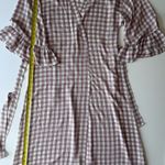 Nordstrom Gingham Long Robe Checkered Wrap Dress XL Ruffle Trim Belted Rayon New Photo 8