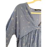 ZARA Blue & White Short Embroidered Floral Tunic Flowy Dress Size S Photo 9