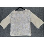 D. EXTERIOR Made in Italy Silver Metallic Floral Sparkle Knit Top Sweater Size M Size M Photo 6