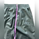 BB Dakota  First Place Black Faux Leather Joggers with White Accents Medium New Photo 8