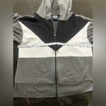 Pony Gray and Black Colorblock Hoodie size large vintage look Photo 4