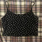 Brandy Melville Black and White Floral  Cropped Tank Photo 2