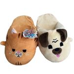 Cute Cat & Dog Plush Slippers – Cozy Soft House Shoes Orange Size undefined Photo 1
