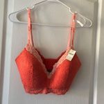 Aerie  Womens Bralette Lace Peach Wireless Bra Adjustable‎ Straps Size 34D NWT Photo 1