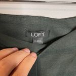 Loft  dark green high waisted wide leg cropped dress pants Photo 2