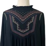 Torrid Top Boho Embroidered High Neck Pullover Black Multi Women’s Size 1X 14/16 Photo 4