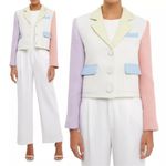 Endless Rose NEW Anthropologie  Cropped Color Block Blazer Size S Photo 2
