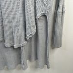 Free People  Sz XS Ventura Thermal Top Waffle Knit Long Sleeve Sky Blue High Low Photo 4