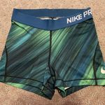 Nike Pro Spandex Shorts Blue Green Photo 0