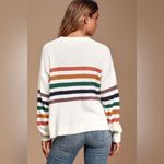 Lulus  Heart to Heart Striped Sweater in Ivory Multi Size‎ Small Photo 1