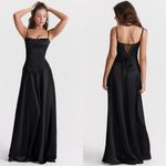 House Of CB  Anabella Black Lace Up Maxi Dress L Photo 2