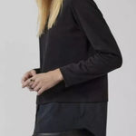 Athleta  Gallery 2.0 Tunic Layered Look Crewneck Knit Top Black Size Small S Photo 0