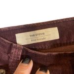 AG Adriano Goldschmied Maroon Slim Straight Stevie Suede Pants Women Sz 31R Photo 7