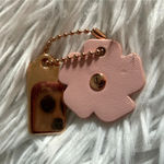 Coach 1.5"  Rose Gold Tea Rose Flower Floral Bag Charm Hang Tag Photo 1