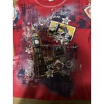 Jess & Jane Shirt Women Size Medium London City Print Cotton Teacher Travel Red Photo 5