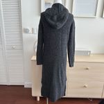 Haven Well Within Sweater Dress Womens XS Hooded Lounge Stretch Rib Knit Midi Gray Photo 3