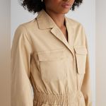 EXPRESS New SZ 8 1 PC Utility Straight Leg Chino Jumpsuit tan khaki cargo Photo 3