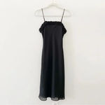 Breakin Loose Vintage Y2K Rosette Appliqué Midi Dress Black Size 3/4 Photo 4