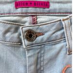Alice + Olivia Floral Embroidered Skinny Jeans Orange Sorbet Size 30 Photo 6