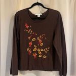 Judith Hart Brown Floral Embroidered Women's Top Size XL Photo 0