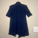 Eileen Fisher Organic Cotton Linen Knit Short Sleeve Open Cardigan XS Indigo Photo 12