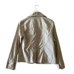 Chico's  Cotton Tan One Button Lightweight Cozy Womens Jacket SZ 1 Photo 5